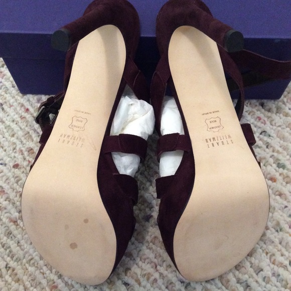🆕 Stuart Weitzman purple wine platform heels- 8.5 - Picture 6 of 7